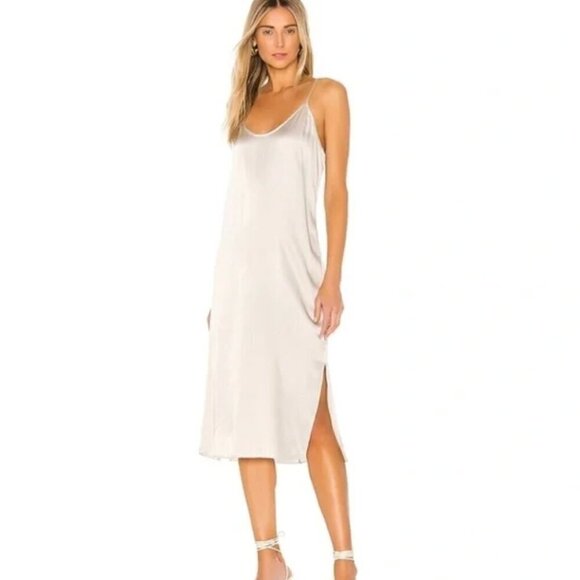 ATM 100% silk slip dress in pearl NWT - Picture 1 of 5